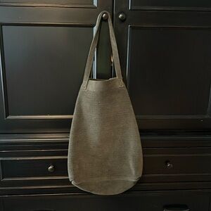 Montserrat Delucca green suede shoulder bag